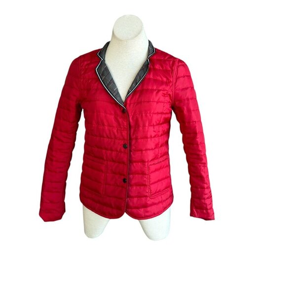 Hilary Radley for Katherine Barclay Black Plaid Reversible Puffer Jacket Size XS - Picture 2 of 7
